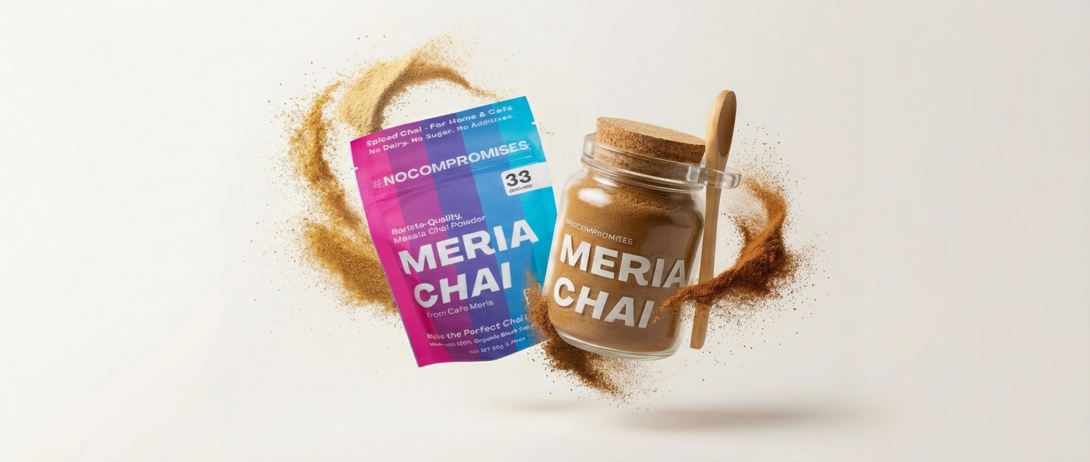 Meria Chai Organic Instant Masala Chai - Pouch and Glass Jar